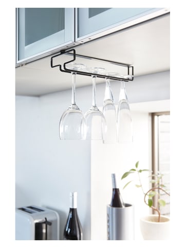 Yamazaki Weinglasaufhänger in Schwarz - (B)26 x (H)7 x (T)11 cm