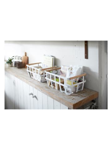 Yamazaki Aufbewahrungskorb "Tosca" in Weiß - (B)35,5 x (H)15,5 x (T)22 cm