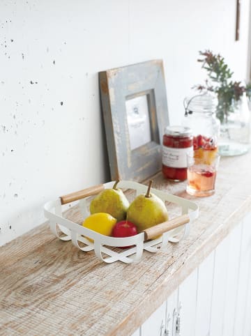 Yamazaki Aufbewahrungskorb ''Tosca'' in Weiß - (B)23,5 x (H)6 x (T)22 cm