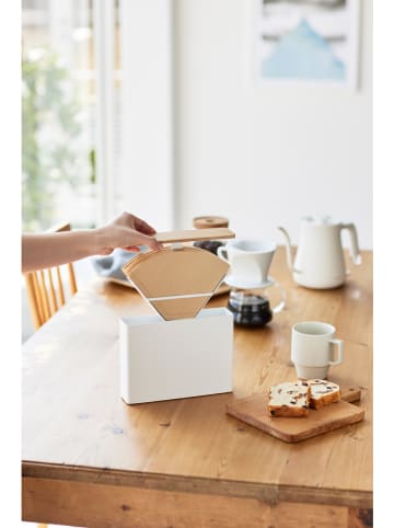 Yamazaki Kaffeefilter-Box "Tosca" in Weiß - (B)21 x (H)15,5 x (T)5,2 cm