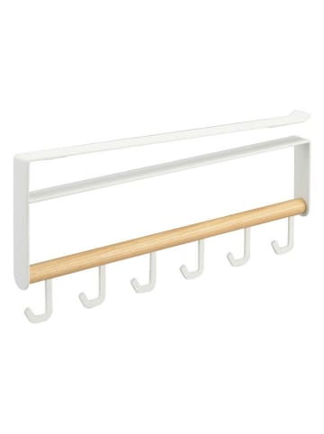 Yamazaki Listwa "Tosca" w kolorze biało-beżowym z haczykami - 2 x 15,5 x 30 cm