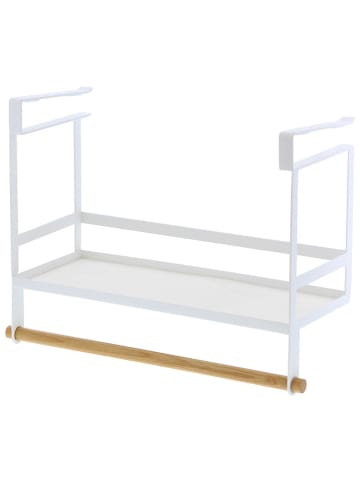 Yamazaki Półka wisząca ''Tosca'' w kolorze białym na przyprawy - 32,5 x 24,5 x 12 cm