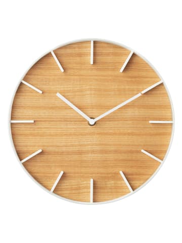 Yamazaki Wanduhr "Rin" in Hellbraun/ Weiß - Ø 26,5 cm