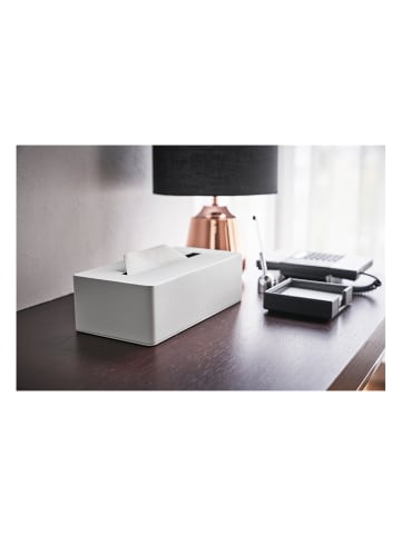 Yamazaki Tücherbox "Tower" in Weiß - (B)26,5 x (H)7,5 x (T)13,5 cm