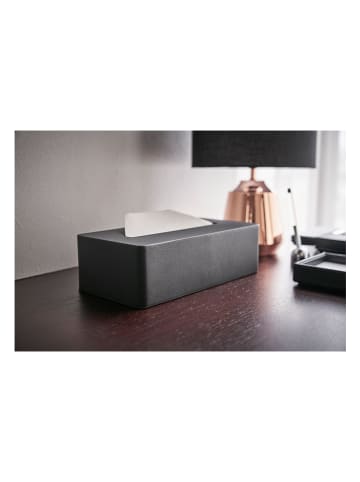 Yamazaki Tücherbox "Tower" in Schwarz - (B)26,5 x (H)7,5 x (T)13,5 cm