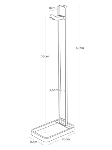 Yamazaki Stojak w kolorze białym na rower i kask dziecięcy - 20 x 63 x 8 cm