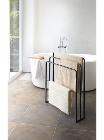 Yamazaki Wieszak "Tower" w kolorze czarnym na ręczniki - 70 x 81 x 14 cm