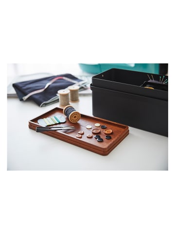 Yamazaki Skrzynka "Tower" w kolorze czarnym na przybory do szycia - 27 x 13,5 x 14 cm