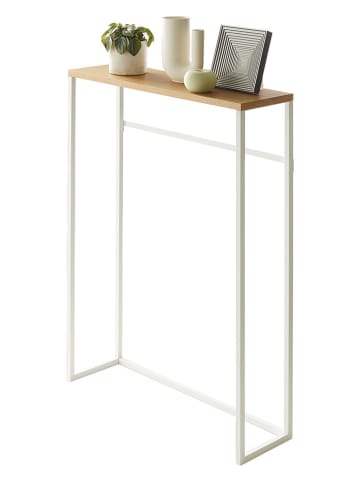 Yamazaki Konsolentisch ''Tower'' in Weiß/ Hellbraun - (B)60 x (H)80,5 x (T)18,5 cm