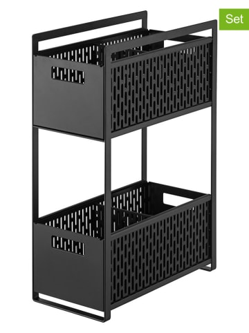 Yamazaki 3-częściowy zestaw "Tower" w kolorze czarnym - 16 x 46 x 32,5 cm