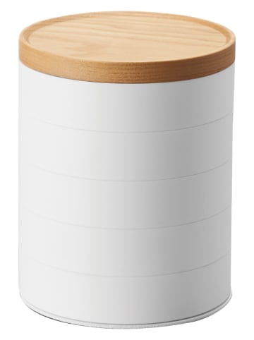 Yamazaki Pudełko "Tosca" w kolorze biało-jasnobrązowym - wys. 12,5 x Ø 10 cm