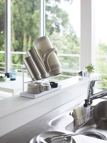 Yamazaki Ociekacz ''Tower'' w kolorze białym do butelek - 32 x 17 x 12 cm