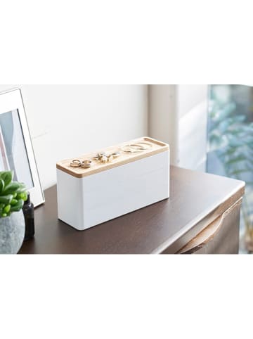 Yamazaki Aufbewahrungsbox ''Rin'' in Weiß/ Hellbraun - (B)24 x (H)11,5 x (T)8 cm