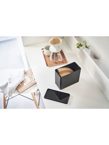 Yamazaki Kaffeefilter-Behälter "Tower" in Schwarz - (B)18,4 x (H)15,4 x (T)9,2 cm