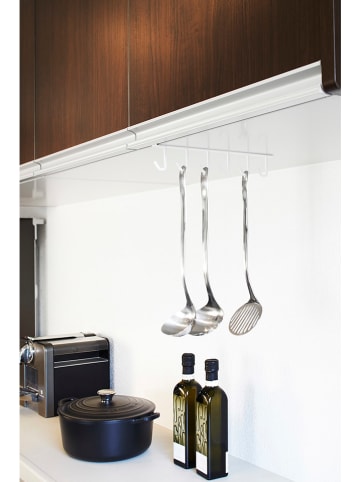 Yamazaki Listwa z haczykami "Tower" w kolorze białym pod regał - 1,5 x 6,5 x 26 cm