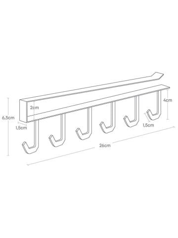 Yamazaki Unterregal-Hakenleiste ''Tower'' in Schwarz - (B)1,5 x (H)6,5 x (T)26 cm