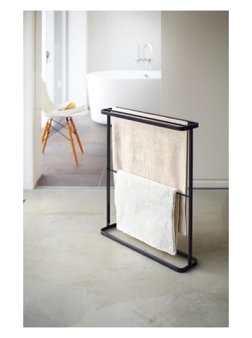 Yamazaki Badetuchhalter "Tower" in Schwarz - (B)65 x (H)75 x (T)15 cm