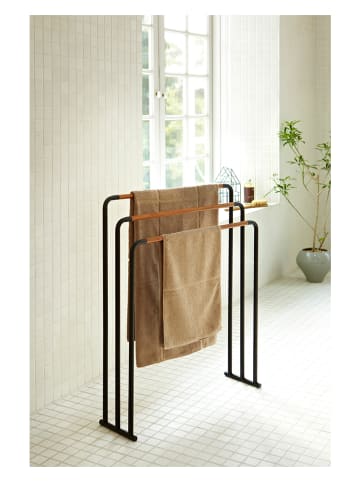 Yamazaki Wieszak "Plain" w kolorze czarnym na ręczniki - 70 x 83 x 19 cm