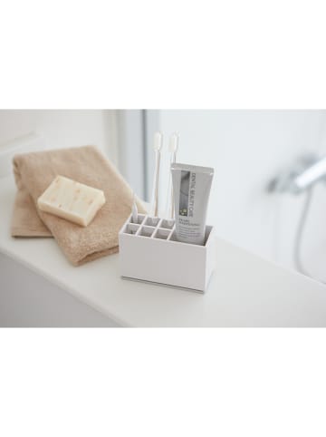 Yamazaki Pojemnik "Mist" w kolorze białym na szczoteczki do zębów - 11 x 7 x 5 cm