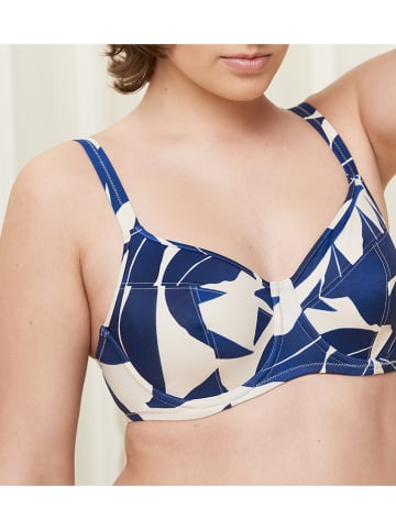 Triumph Biustonosz bikini w kolorze niebiesko-białym