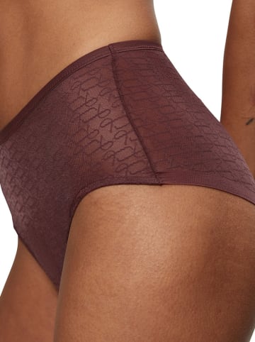 Triumph Pełne figi high waist "Signature Sheer Maxi" w kolorze ciemnobrązowym