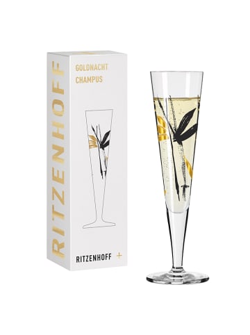 RITZENHOFF Champagnerglas "Goldnacht" in Gold/ Schwarz - 205 ml