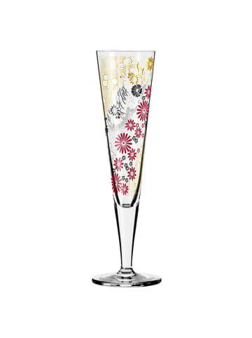 RITZENHOFF Champagneglas "Goldnacht Champus'' goudkleurig/zwart/rood - 205 ml