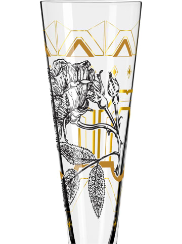 RITZENHOFF 2-delige set: champagneglazen "Gold night” zwart/goudkleurig - 205 ml