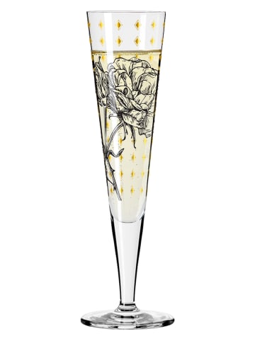 RITZENHOFF 2-delige set: champagneglazen "Gold night” zwart/goudkleurig - 205 ml