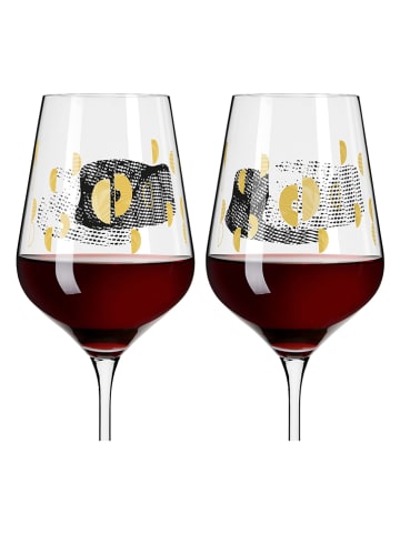 RITZENHOFF 2-delige set: rodewijnglazen "Legendarisch goud" - 570 ml