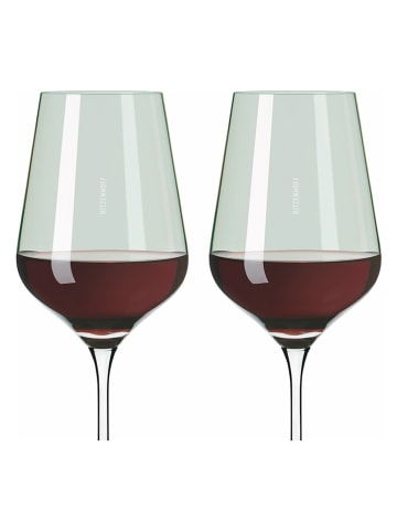 RITZENHOFF 2-delige set: rodewijnglazen "Fjordlicht" groen - 570 ml