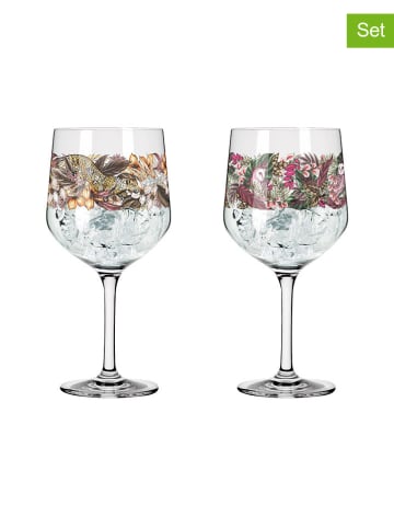 RITZENHOFF 2-delige set: ginglazen "Schattenfauna'' meerkleurig - 720 ml