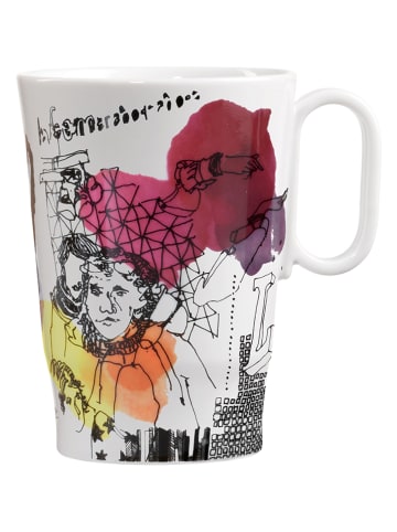 RITZENHOFF Koffiekop "Genieten - L. Kühnertová" wit/meerkleurig - 335 ml