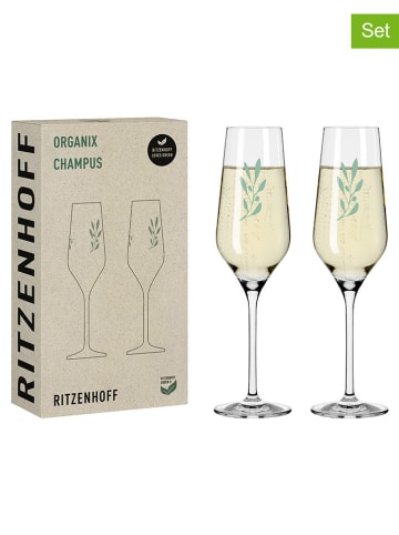 RITZENHOFF 2-delige set: champagneglazen "Organix 1 - R. Bohnenberg" - 250 ml