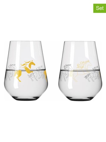 RITZENHOFF 2er-Set: Wassergläser "Reitgold" in Gold - 500 ml
