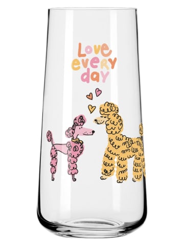 RITZENHOFF 2er- Set: Trinkgläser "Petfluencer" in Rosa/ Gelb - 600 ml