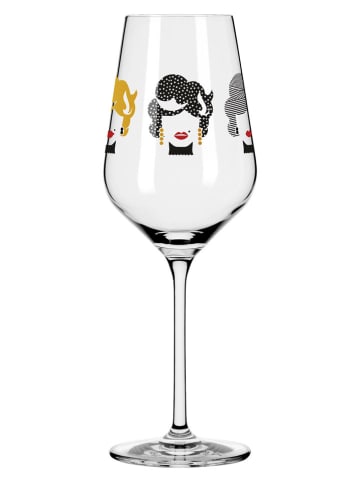 RITZENHOFF 2-delige set: wittewijnglazen "Online Fashion" zwart/lichtbruin - 300 ml