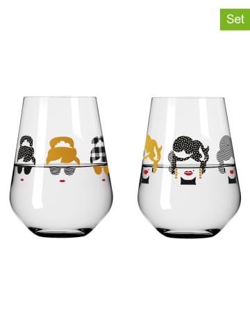 RITZENHOFF Szklanki (2 szt.) "Online Fashion" w kolorze czarno-jasnobrązowym - 500 ml