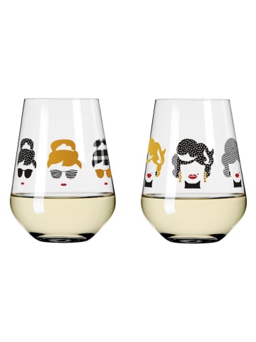 RITZENHOFF 2er-Set: Wassergläser "Online Fashion" in Schwarz/ Hellbraun - 500 ml