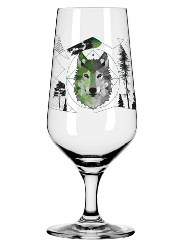 RITZENHOFF 2-delige set: pilsglazen lichtgrijs/rood/groen - 330 ml