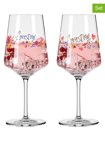 RITZENHOFF Kieliszki (2 szt.) w kolorze jasnoróżowo-fioletowym do koktajli - 500 ml