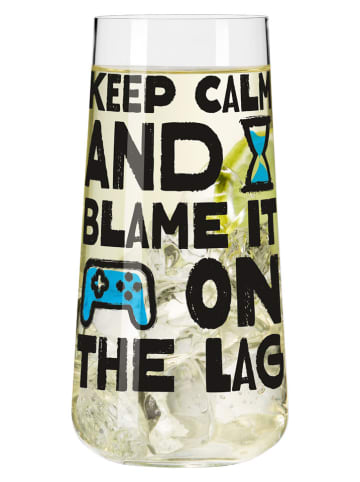 RITZENHOFF Glas "Gaming" zwart/lichtblauw - 600 ml