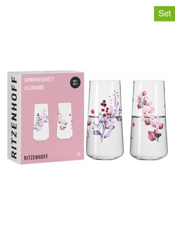 RITZENHOFF 2er-Set: Gläser "Sommersonett" in Lila - 614 ml