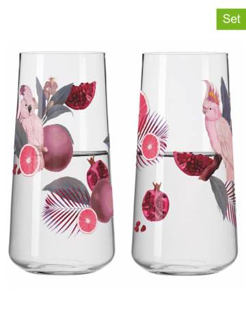 RITZENHOFF 2er- Set: Trinkgläser "Sommersonett" in Pink - 610 ml