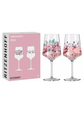 RITZENHOFF 2er-Set: Cocktailgläser ''Sommersonett Sprizz'' in Rosa - 544 ml