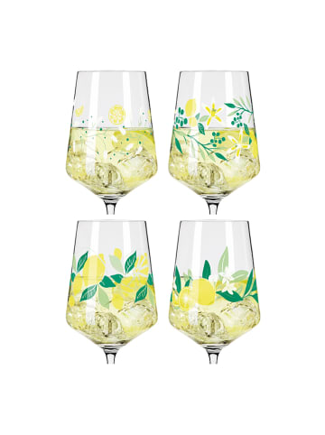RITZENHOFF 4-delige set: cocktailglazen "Summer Dew Limoncello" geel/groen - 544 ml