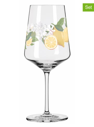 RITZENHOFF 2-delige set: cocktailglazen "Sommertau Limoncello" geel - 544 ml