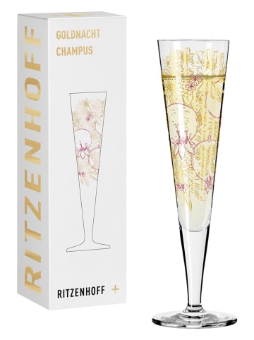 RITZENHOFF 2-delige set: champagneglazen "Gold night Enterrios" goudkleurig/roze - 205 ml