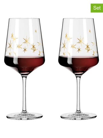 RITZENHOFF 2-delige set: rodewijnglazen "Deluxe" goudkleurig - 540 ml