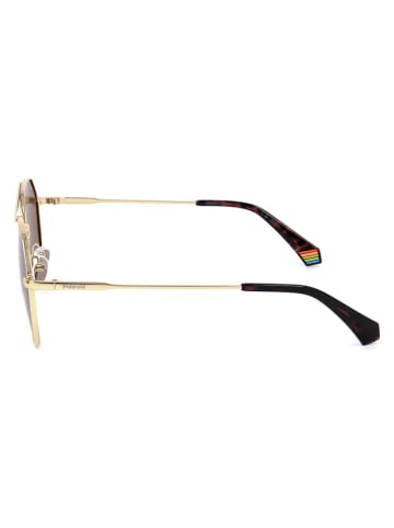Polaroid Okulary przeciwsłoneczne unisex w kolorze złoto-brązowym